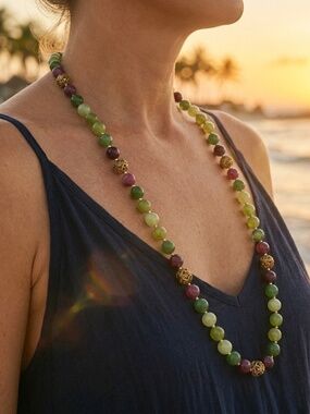 Altius Jade & Amethyst Necklace ✨ 23" Handmade